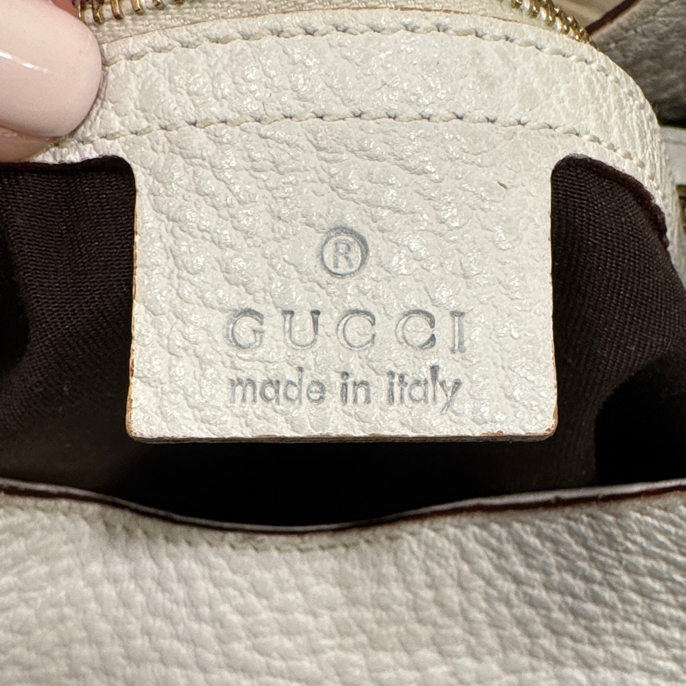 Gucci Junco White Calfskin Leather Vintage Shoulder Bag Authentic - Picture 2 of 16